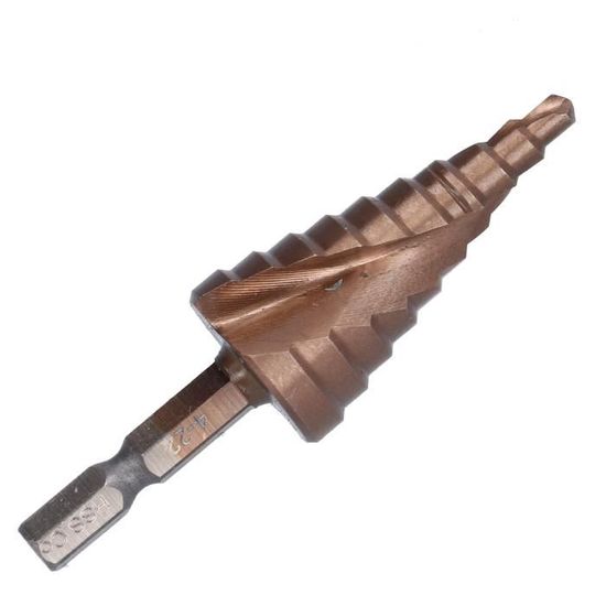Foret Étagé Cobalt FOCSTOL 4-22mm - 4 Cannelures HSS M35 Pour Métal, Inox, Bois