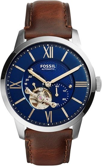 Montre townsman chronographe en cuir cheap marron de 44 mm