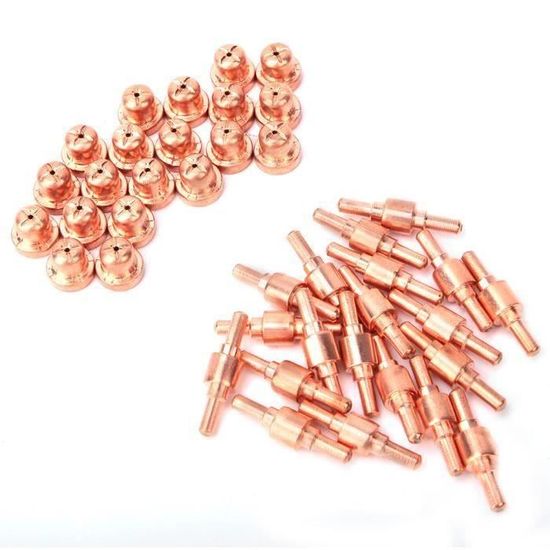 40 Pièces Kit Consommables Coupeur Plasma - Becs Électrodes Coupelles Pour AG60 SG55 - 15 Électrodes 15 Buses 10 Coupelles