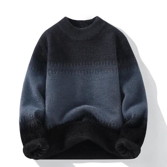 Pull Homme 1/4 Zip En Coton - Pullover Tricoté à Col Montant, Manches Longues - Style Décontracté Pour Hiver