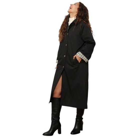 Trench Coat Femme Tendance Trench Long Femme AGYMNX - Manteau D'automne/ hiver En Faux Daim Avec Ceinture Et Poches Style élégant Décontracté