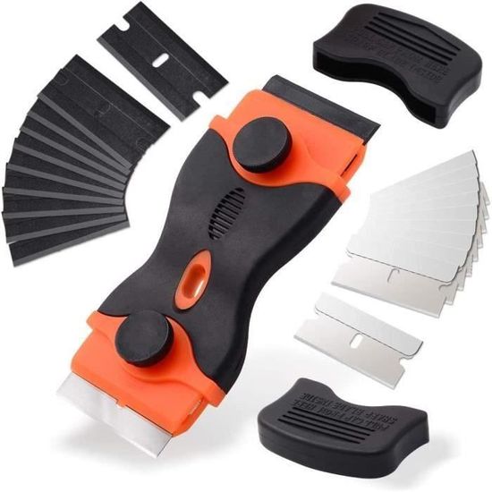 Couteau Grattoir à Mastic Warner 408 - Lame Large 10 Pouces, Métal Noir Et Orange - Neuf Sous Emballage
