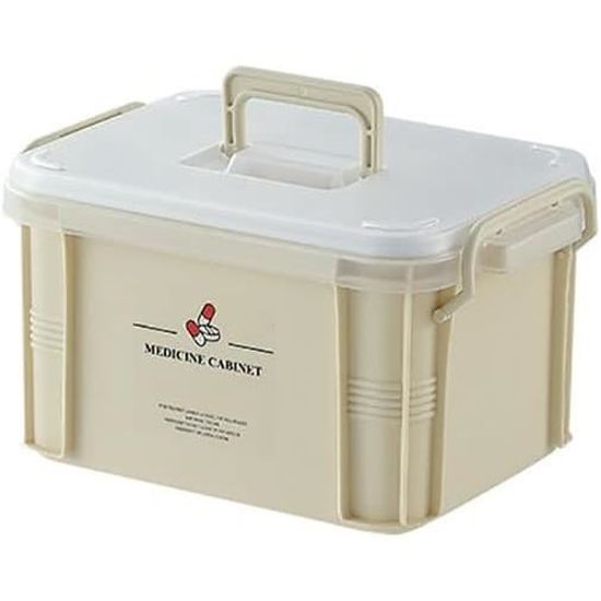 TATAY Boîte à Pharmacie 7L Avec Organiseur - Couvercle Recyclé Sans BPA 25x36x13cm - Rangement Médicaments