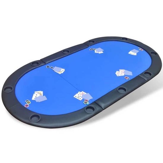 Table Poker VidaXL Table De Poker Pliable 10 Joueurs Bleu 207x106x76 Cm Dessus De Table De Table Poker VidaXL Table De Poker Pliable 10 Joueurs Bleu 207x106x76 Cm Dessus De Table De