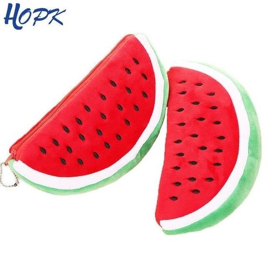 Sac à Bandoulière Pastèque En Peluche - Sac Mignon En Forme De Fruit 20cm Rouge Pour Filles Et Ados