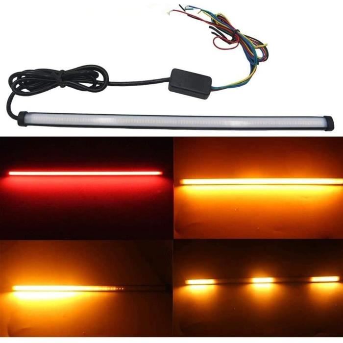 Feu De Freinage Clignotant De Moto DRL Ambre Blanc, 2 Pièces, Anneau