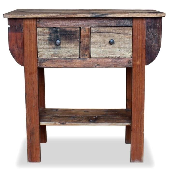 Bouts de canape Table console Bois de recuperation massif 80 x 35 x 80 cm