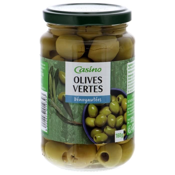 CASINO Olives vertes dinoyautées - 160G