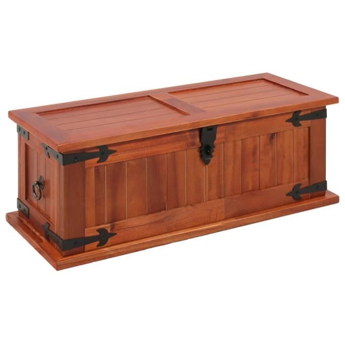 SOLDES HIVER® Coffre de rangement 60x25x22 cm Bois d'acacia solide,Super qualité,60 x 25 x 22 cm FR22359-807