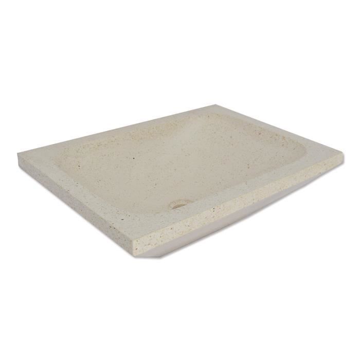 Vasque à poser en terrazzo crème, Quadra