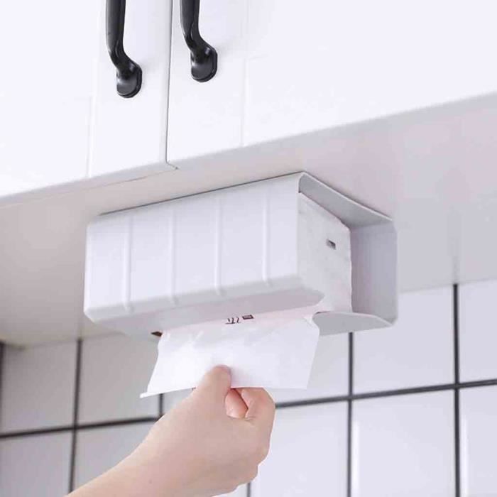 JAC Boîte de distributeur Portable Boîte à mouchoirs de salle de bains, panier mural sans poinçon, plateau de toilette étanche