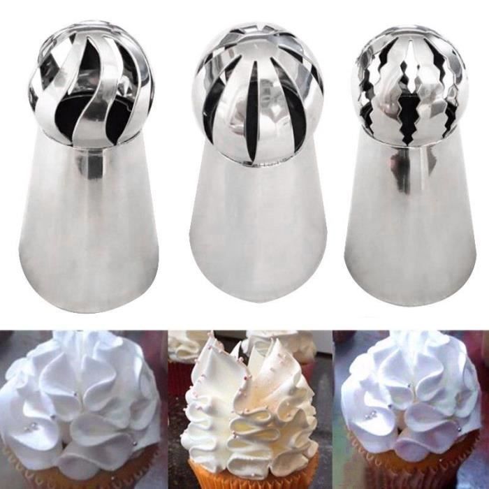 3X Fleur Douille à Pâtisserie Russe Buse Embout Décoration Gâteau Cuisine Crème