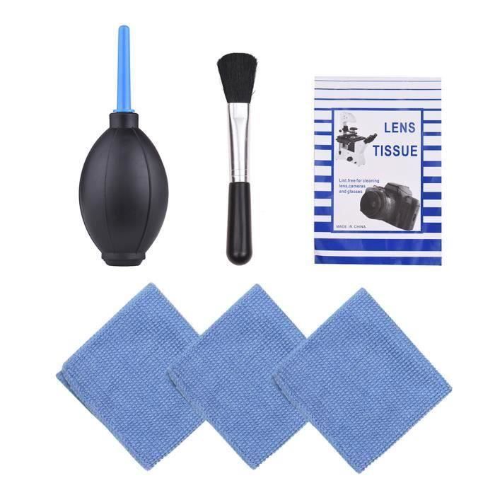 6 en 1 poussière nettoyant caméra kit de nettoyage lentille brosse + 3 pcs chiffon de nettoyage + ventilateur d'air + ti_Regisi