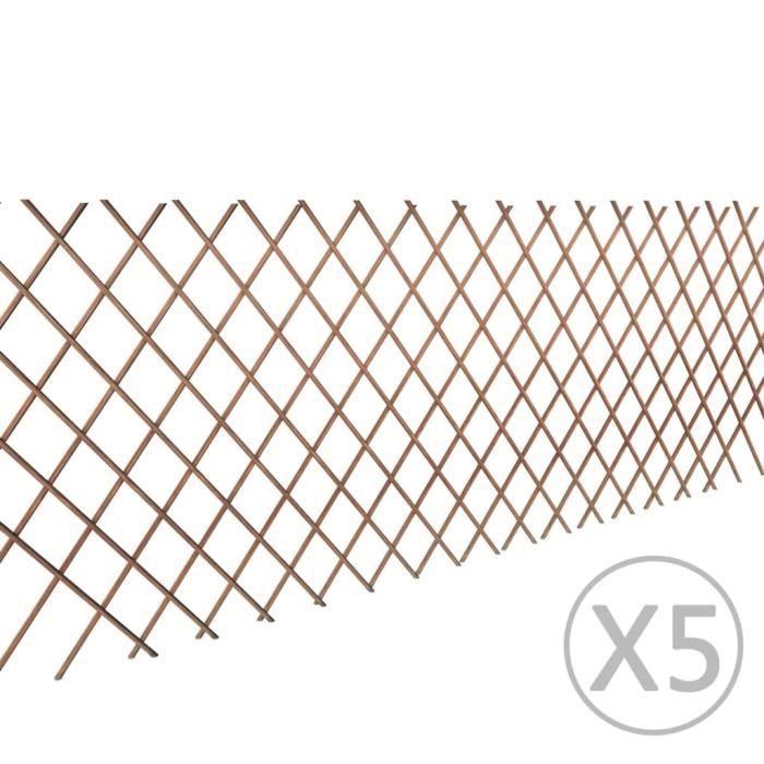 ♫1180 Clôture - Classique - Clôture de jardin Brise vue en treillis de saule 5 pcs - 180x90 cm FNCM®