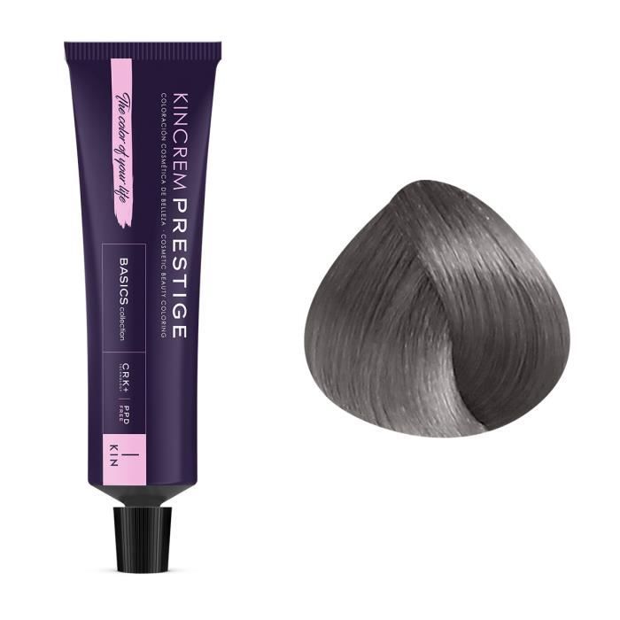 Coloration permanente enrichie r la kératine 7.9 - Gris Diamant 60ml, Kin Cosmetics, Femme