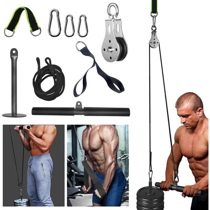 DIP STATION egraveme de poulie de poids de forme physique avec poigneacutee de triceps et sangles de traction pour gymnases agra989