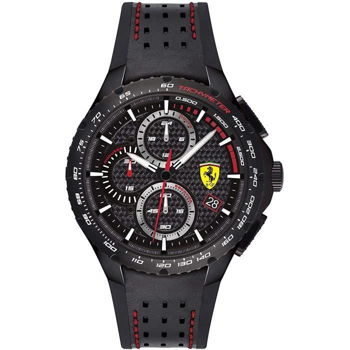 Ferrari-Montre Chronographe pour Hommes à movement Quartz en Silicone - 0830734