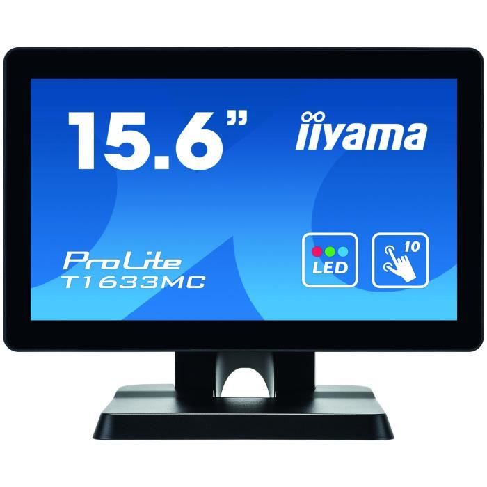 IIYAMA Ecran tactile LCD ProLite T1633MC B1 396 cm 156  16 9 8 ms Dalle a Technologie Capacitive Projetee