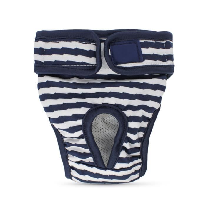 Nappies de chien réutilisables-Pantalon sanitaire des couches pour chiens à la saison Pantalons de chiot Pantalons de ch Bleu S