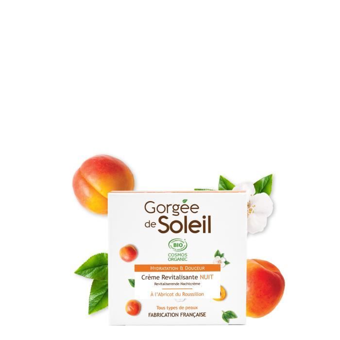 Gorgee De Soleil Creme De Nuit Revitalisante - Certifiée Bio Cosmos & Sud De France - Tous Types De Peaux (50ml)