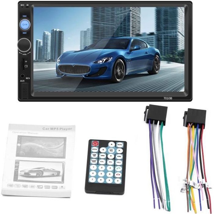PIMPIMSKY Autoradio 2 DIN 7- Voiture Radio Lecteur Audio stéréo avec caméra de recul Multimédia 7010B Fonction de Bluetooth/FM