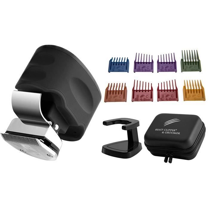 Skull Shaver Beast Clipper Tondeuse Cheveux, Tête, Barbe et Moustaches, Rasoir Tondeuse Électrique Homme 8 Peignes Interchangeables