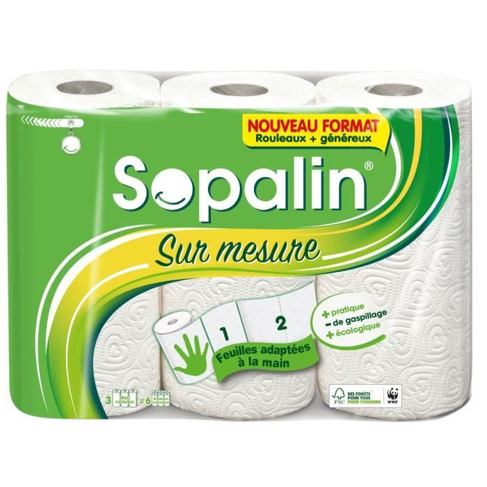 SOPALIN ESSUIE-TOUT SUR MESURE 3 MAXI = 6 ROULEAUX, 3 MAXI-ROULEAUX