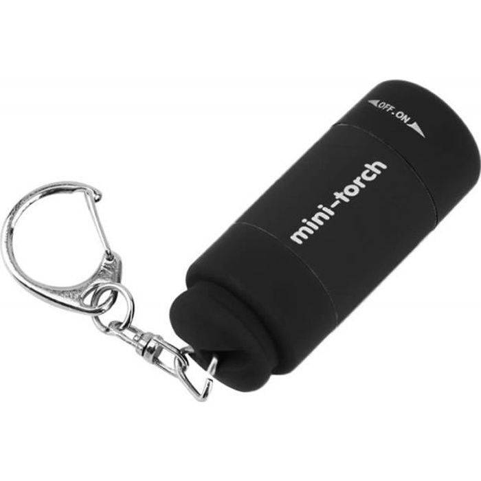 TRIXES Mini lampe LED porte clés de poche rechargeable par USB