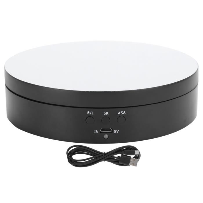 VGEBY présentoir de plateau tournant Présentoir rotatif électrique à 3 vitesses, support de bijoux de plaque tournante à 360