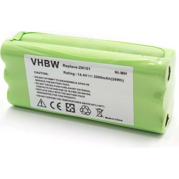 Vhbw NiMH batterie 2000mAh pour robot aspirateur Dirt Devil Fusion, Libero, M606, M606-1