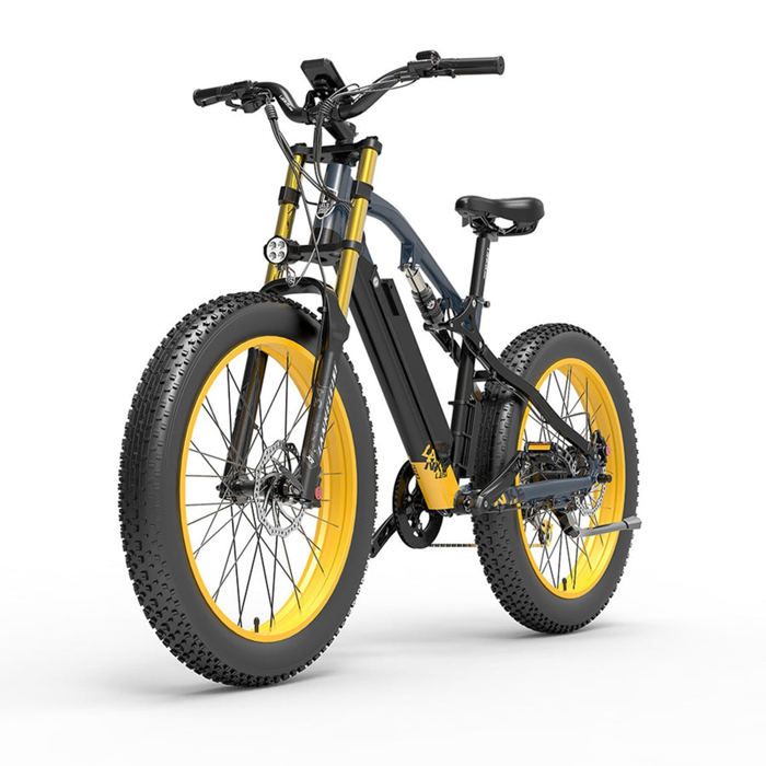 LANKELEISI X3000PLUS Vélo électrique — moteur 1000 W — batterie 17,5 — suspension complète — gros pneus 20*4 — pliable — gris