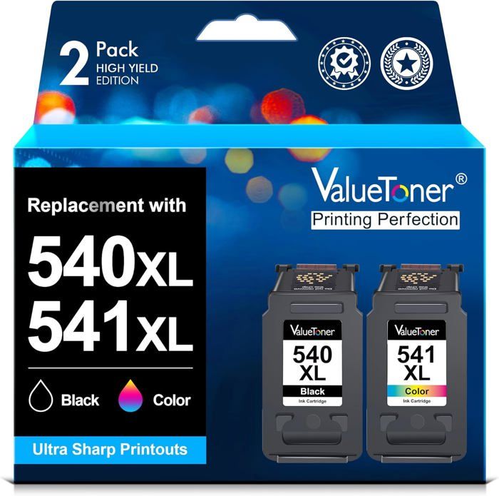 540 541 XL Cartouche d'encre Remanufacture GREENSKY 4 Pack pour Canon