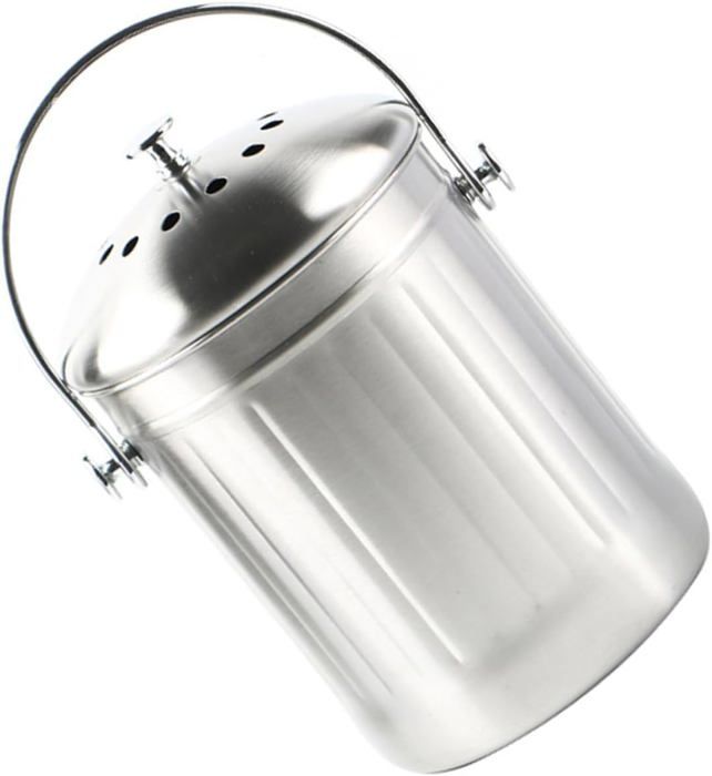 Argent Seau à Compost INOX jardinière d'extérieur composteur Domestique — free download