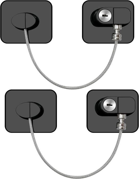 Blanc Lot De 2 Securite Fenetre Enfant, Serrure Frigo Pour Enfants Avec Cles Bloque Port Fenetre Sans Percer Securite Pour Bebe Noir Verrou De Ref 97210294