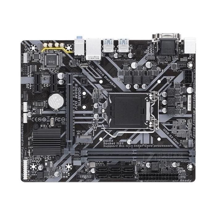 Carte mère GIGABYTE B360M D2V Intel B360 Socket LGA1151 2xDDR4 SDRAM 32GB Micro ATX - Gigabyte