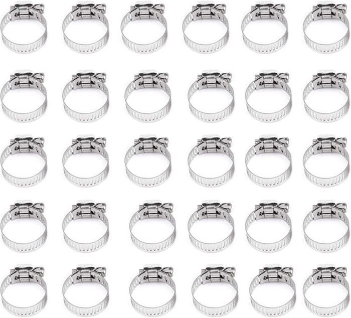 SOURCING MAP 100Pcs 9mm Collier Serrage Type Ressort Air Tuyau Flex Carburant Collier Bronzé