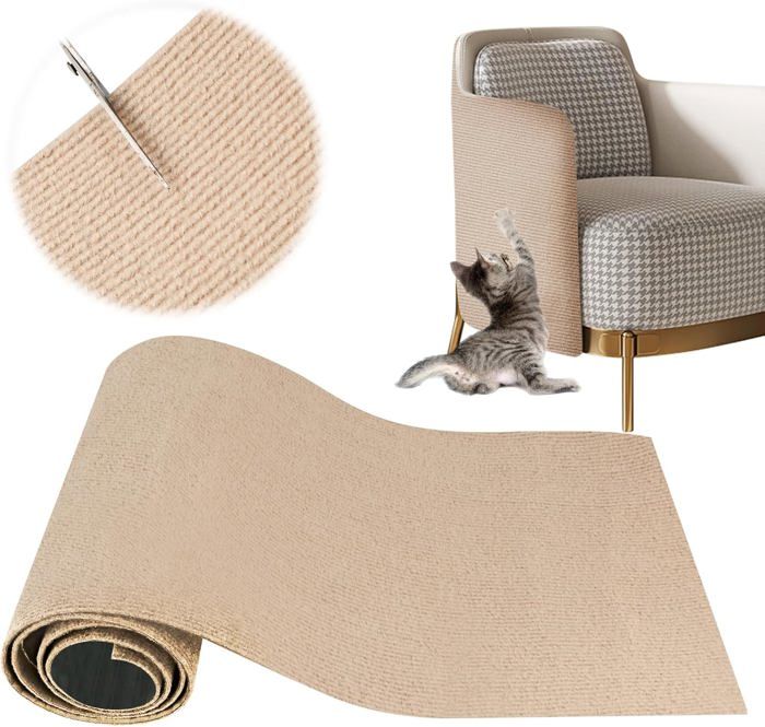 Meilleurs prix pour Tapis Griffoir Chat,200 * 40cm Tapis Griffoir pour Chat Auto-Adhésif,Climbing Cat Scratcher,DIY Trimmable Chats Grattoir,Griffoir