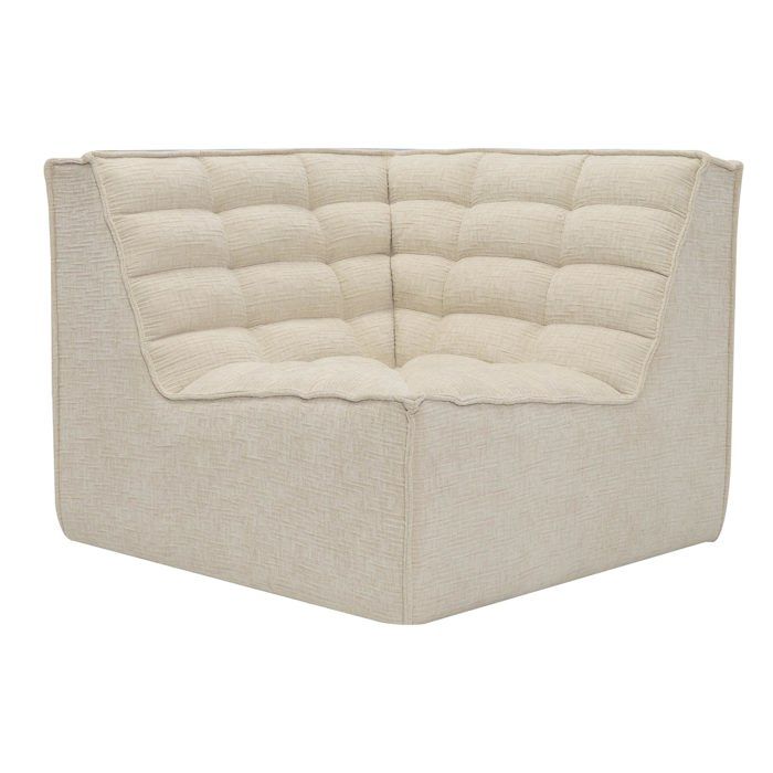 ZEYNA - Fauteuil modulable angle réversible tissu beige