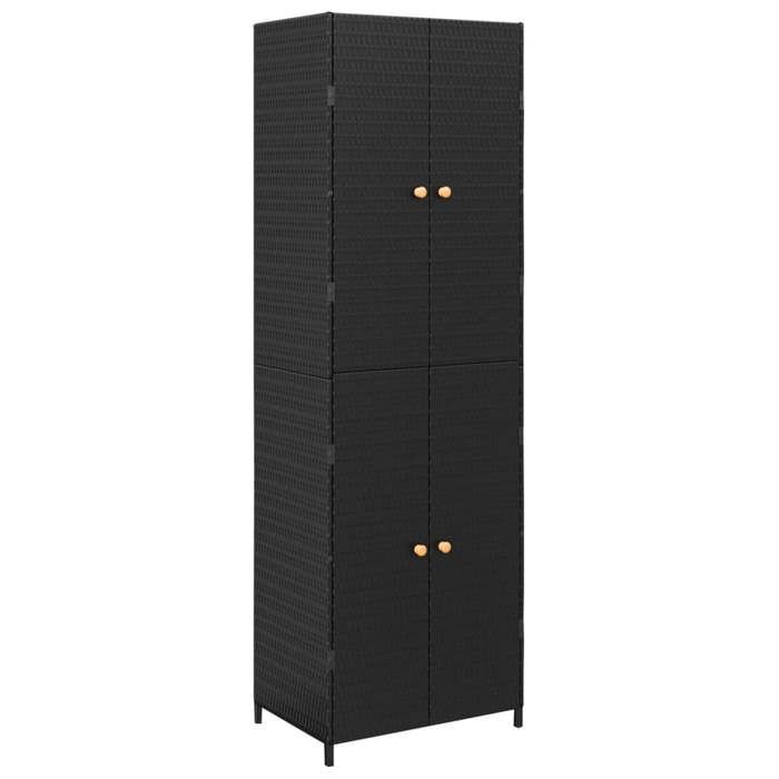 VidaXL Armoire de rangement d'extérieur gris et noir 65x37x165 cm PP