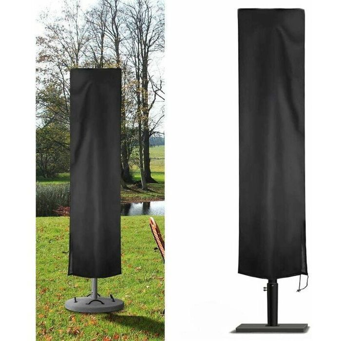 NAKIHOUSE Housse Protection Parasol 240x57cm - Imperméable Résistante UV Et Vent - Noir