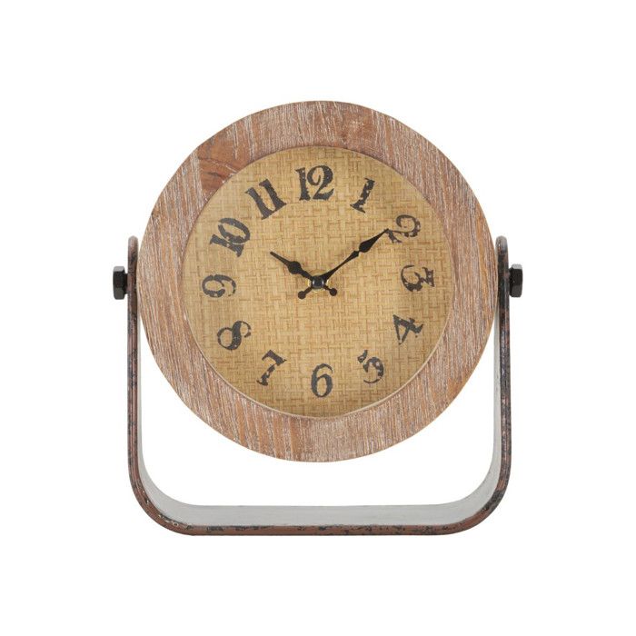Horloge sur pied en bois brun et métal 23,5x7x24 cm Cdiscount Maison — free download