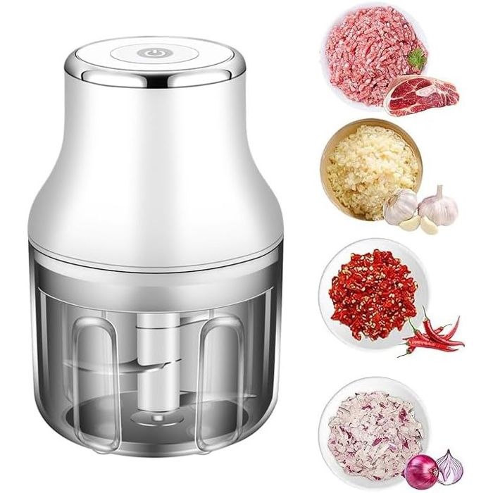 Mini hachoir à ail électrique portable 250 ml broyeur à ail hachoir à oignons mixeur à légumes - Chronus