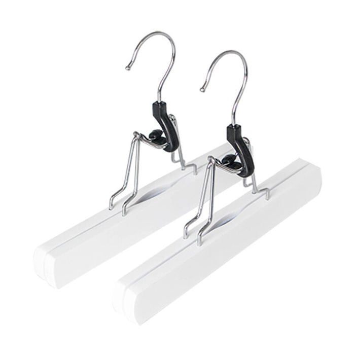 Blanc 6 pièces cintres en bois pour pantalons
