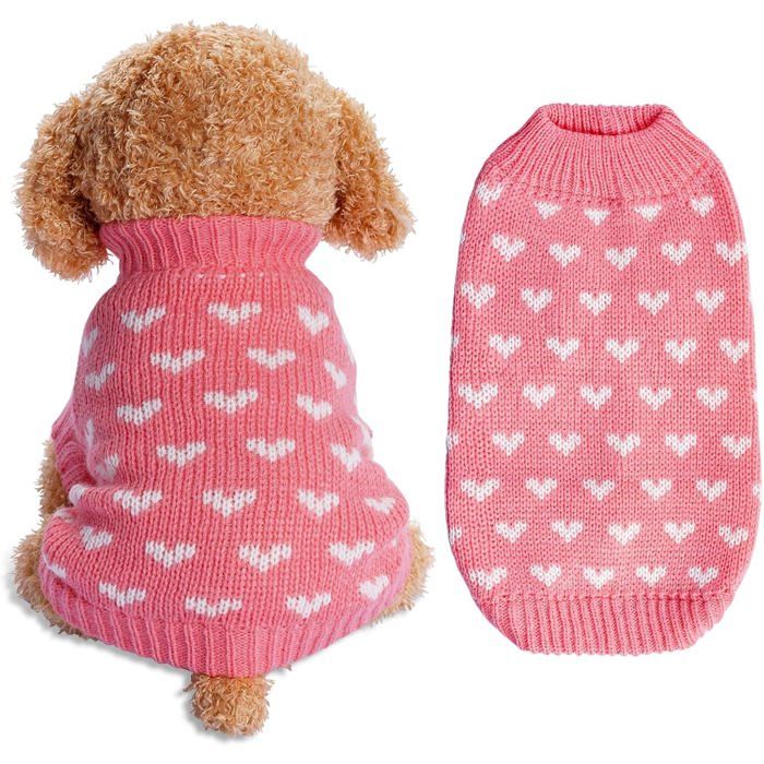 Comparer les prix de S-Pull pour chien - Pull en maille chaude et douce vêtement festif pour chiens de petite et grande taille rose taille Sl