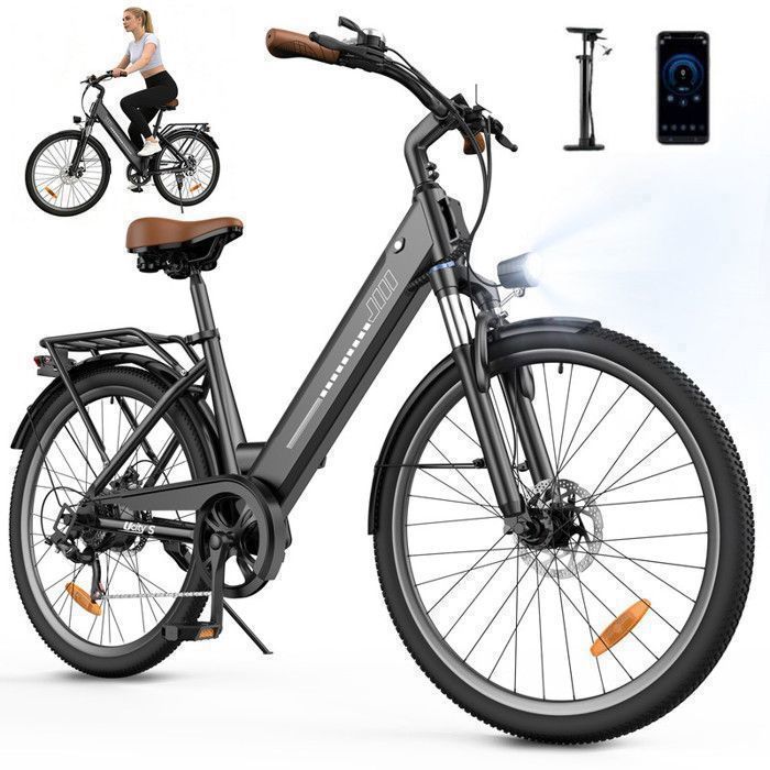 AGILERIDE Vélo Électrique Adulte VTT 26 Moteur 250W Batterie amovible 36V 13Ah 7 Vitesses Charge 120 kg Autonomie 90KM Noir