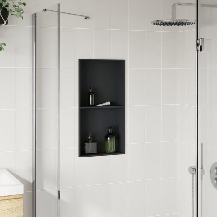 [40591]Niche de douche noir mat 32x62x9 cm acier inoxydablePoids:2.36 Kg