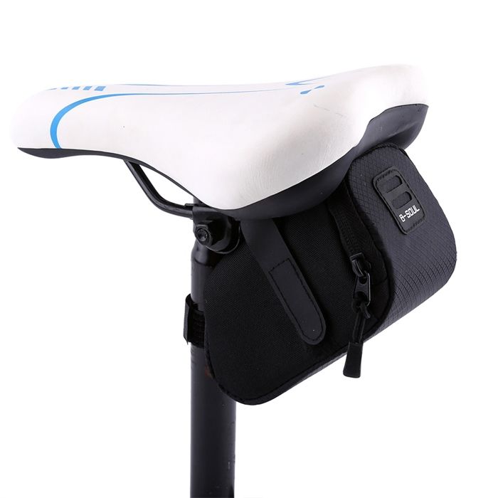 SALUTUYA rangement de siège de vélo Sac de selle de vélo pochette de rangement pour siège arrière sac de vélo sport panier Noir