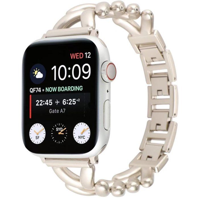 Stravo Bracelet acier inoxydable en V pour Apple Watch 38/40/41/42 mm – élégant femme compatible séries 1–11 Starlight Stravo Bracelet acier inoxydable en V pour Apple Watch 38/40/41/42 mm – élégant femme compatible séries 1–11 Starlight