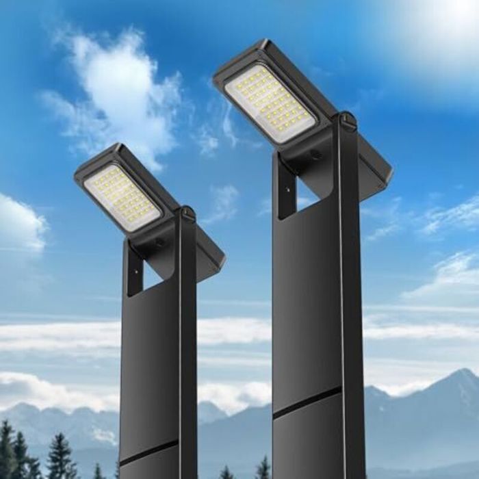 Lampes solaires de jardin 300 lm 2200 mAh lumière chaude et blanche double température de couleur étanchéité IP65 pour allées