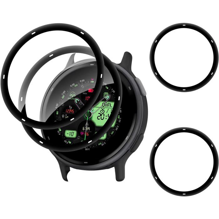 4 Pack Verre Trempé pour Garmin Vivoactive 5 Haute Sensibilité Vitre Protection Anti Rayures Couverture complète en 3D Bubble Free